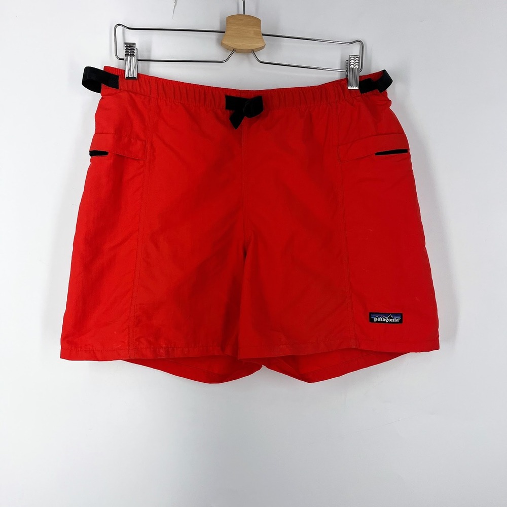Patagonia Mens Vintage 90's Nylon Belted Shorts Logo Outdoor Hiking Active SZ M‎